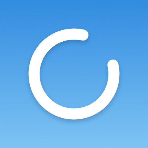 the telos icon: an open white ring on a cerulean sky